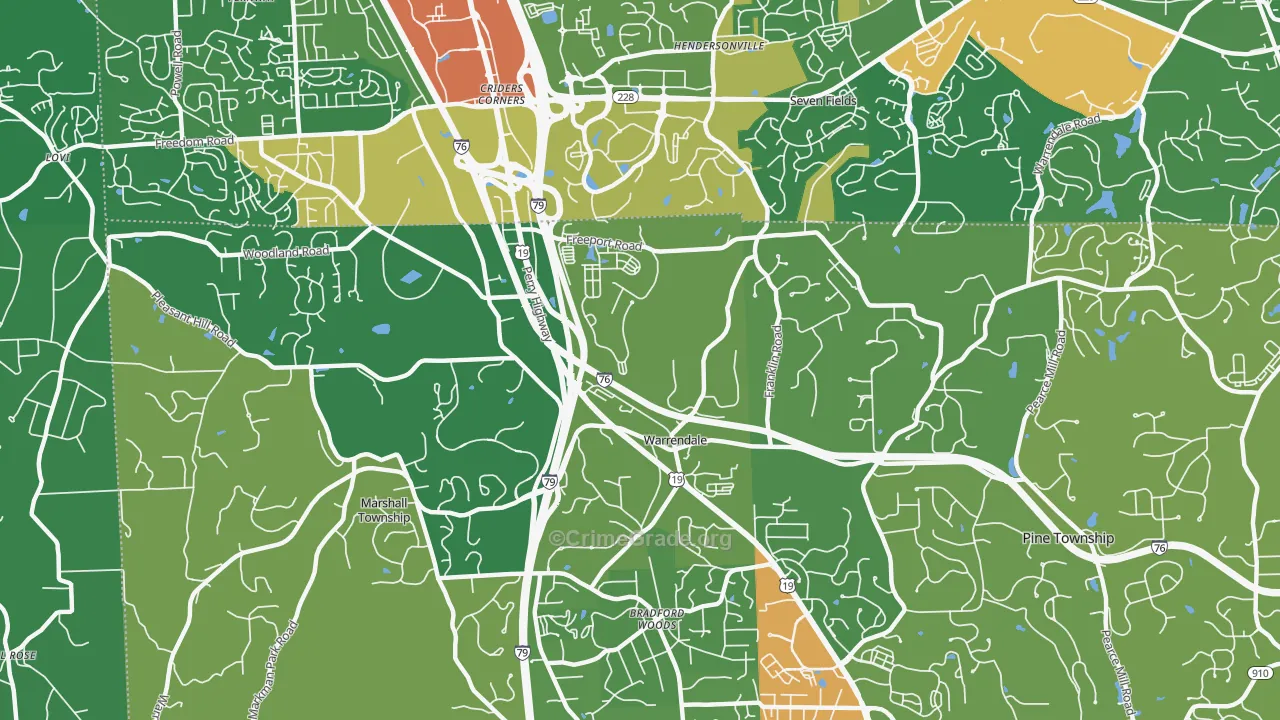 Warrendale, PA Map of Vandalism Rates