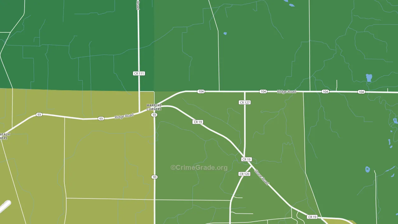 Warrens Corners, NY Map of Vandalism Rates
