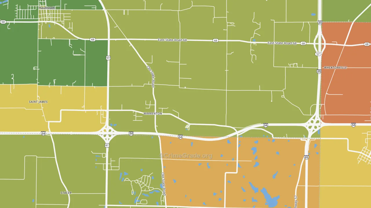 Warrenton, IN Map of Vandalism Rates