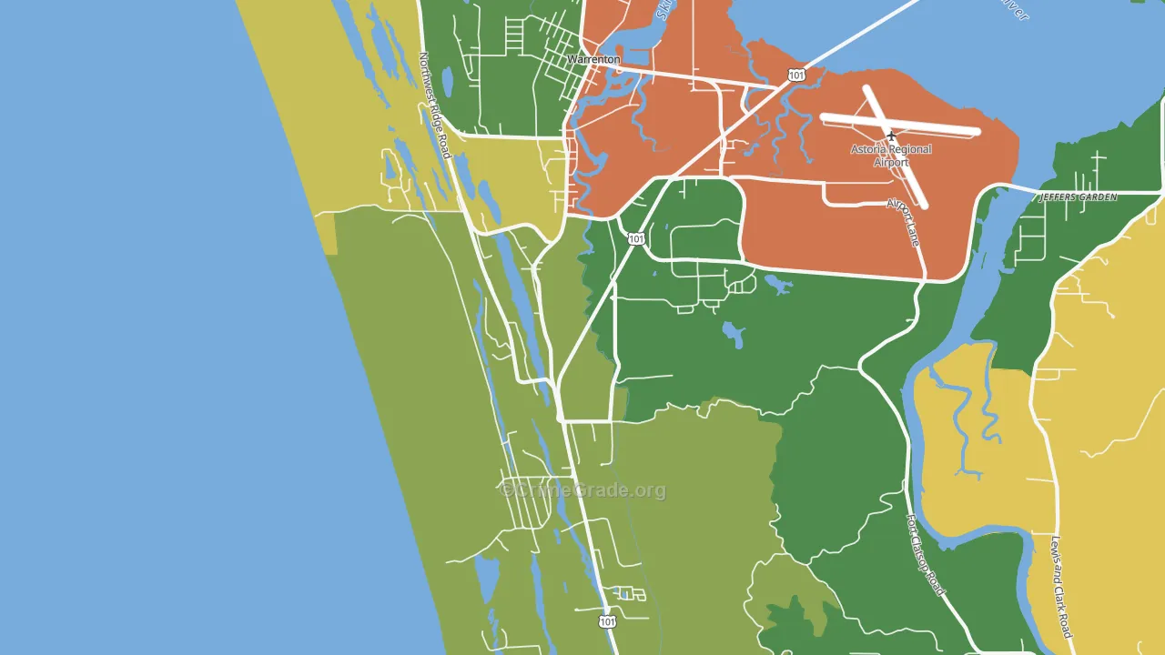 Warrenton, OR Map of Vandalism Rates
