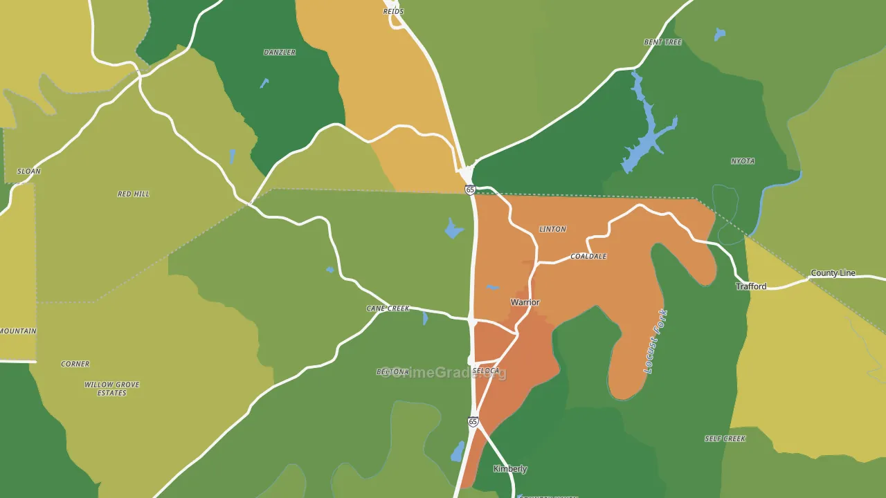 Warrior, AL Map of Vandalism Rates