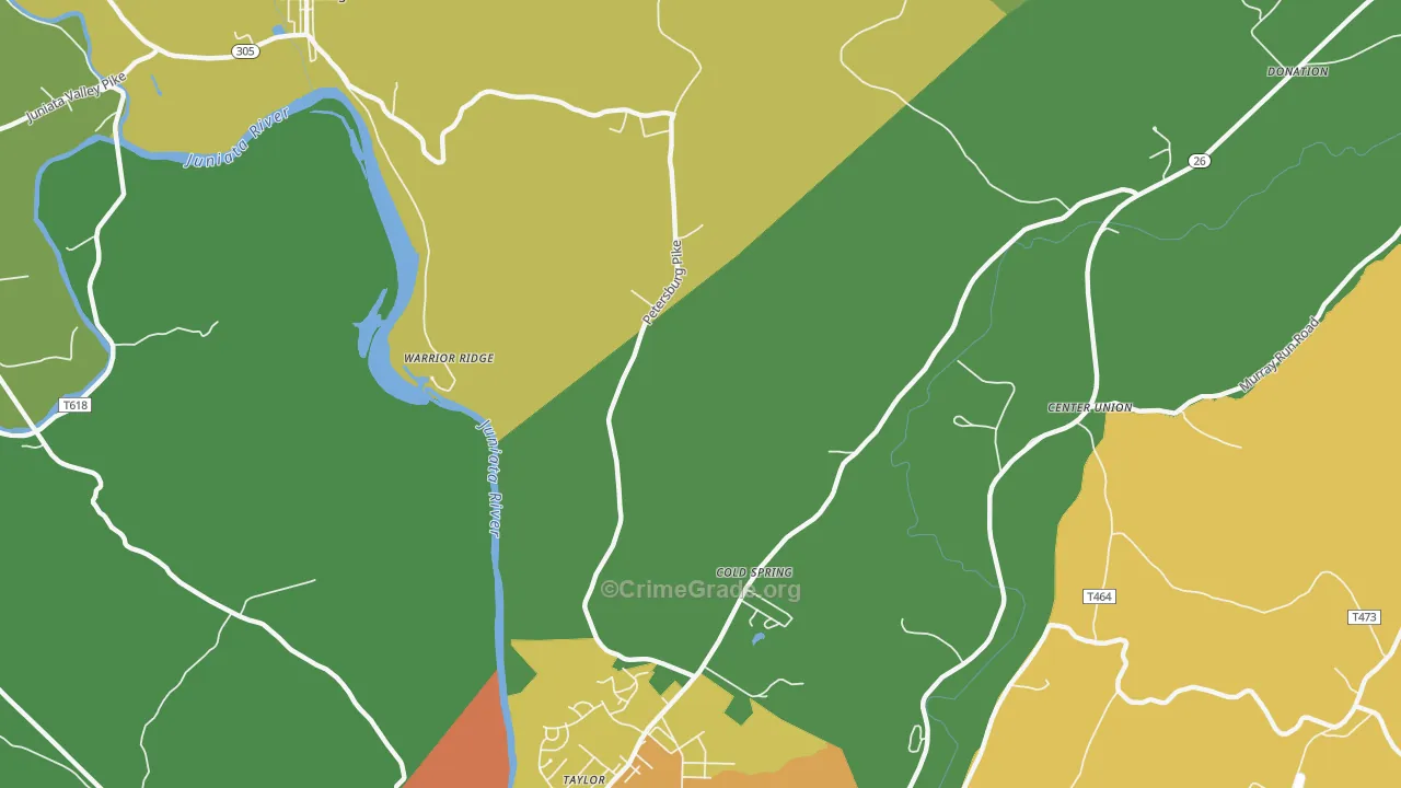 Warrior Ridge, PA Map of Vandalism Rates