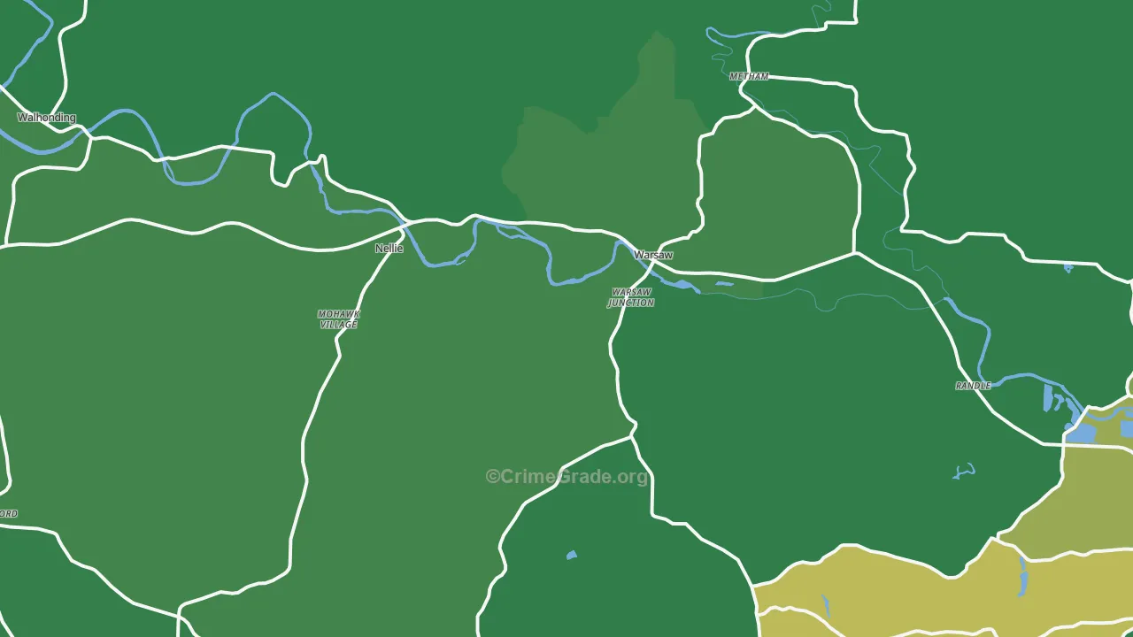 Warsaw, OH Map of Vandalism Rates
