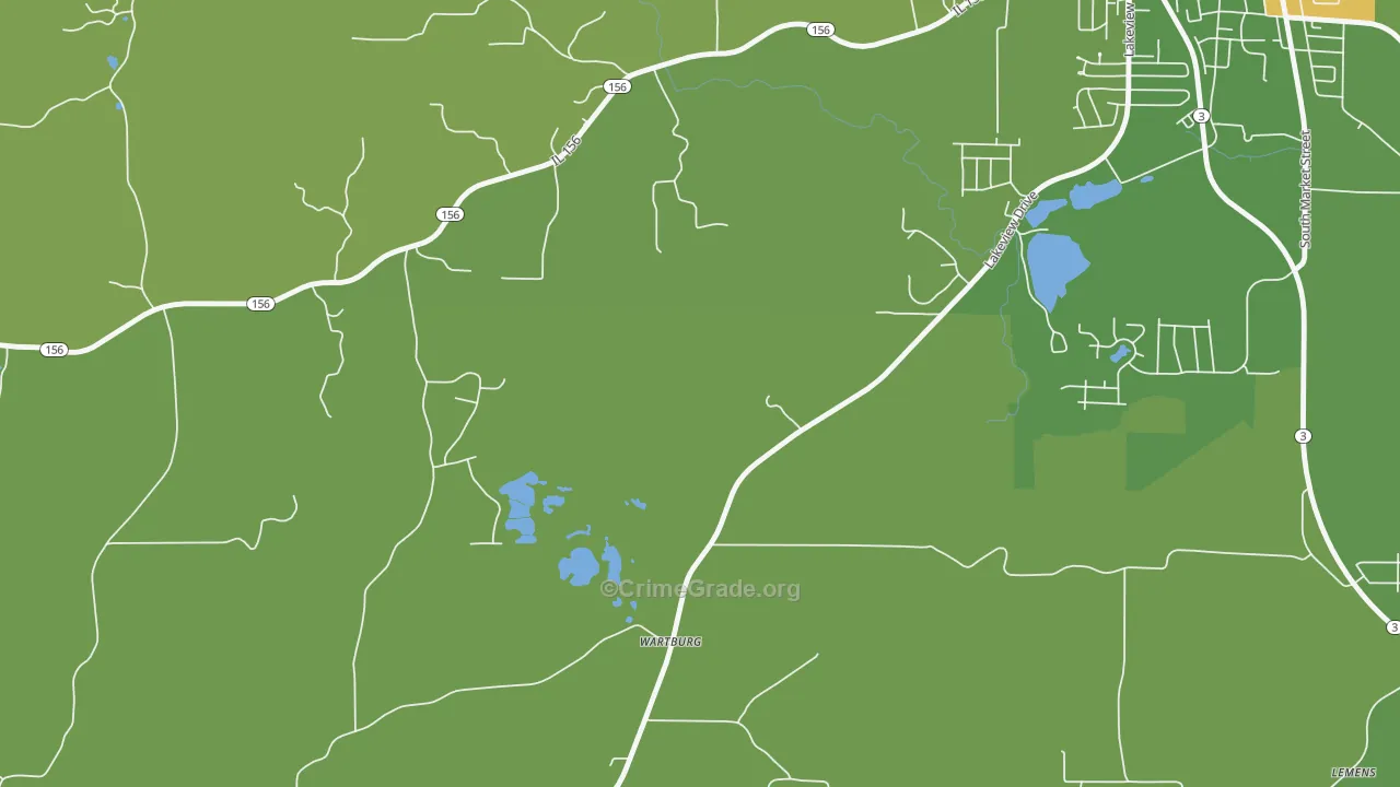 Wartburg, IL Map of Vandalism Rates