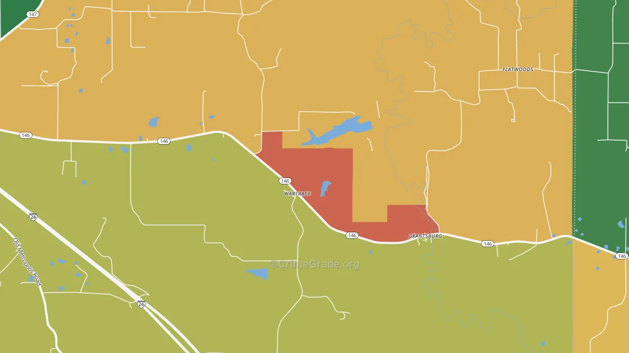 Wartrace, IL Map of Vandalism Rates
