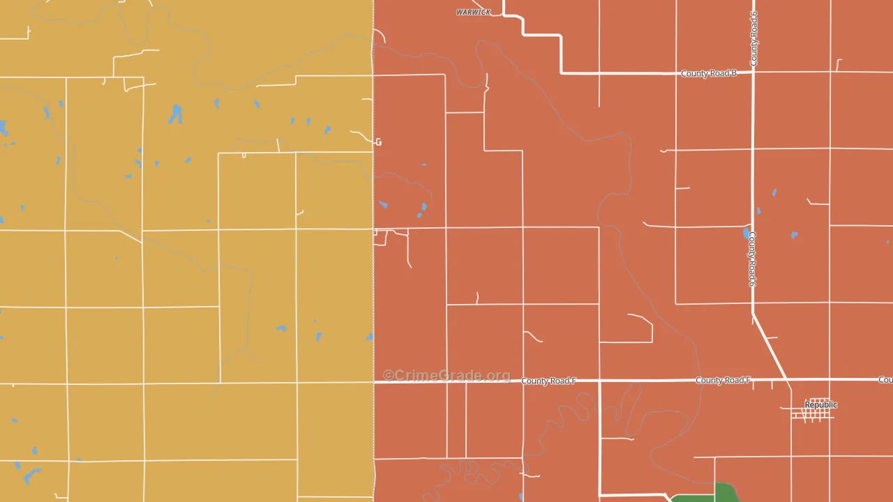 Warwick, KS Map of Vandalism Rates