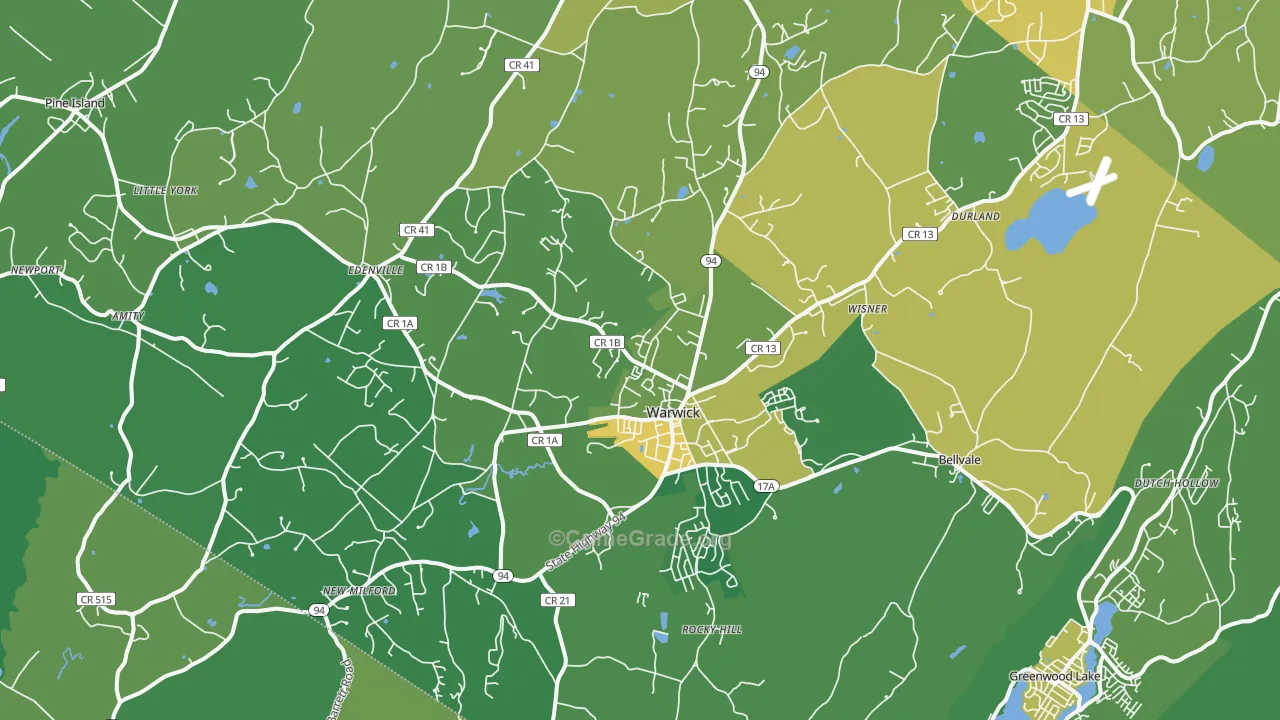 Warwick, NY Map of Vandalism Rates