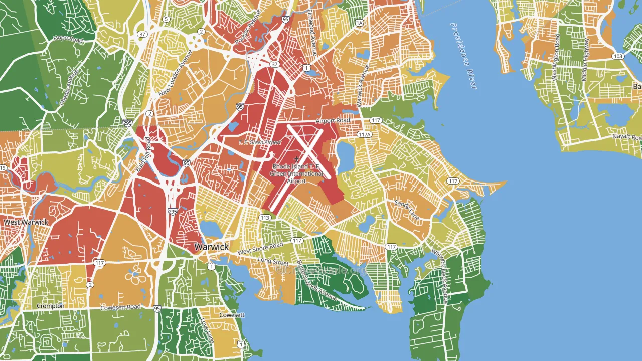 Warwick, RI Map of Vandalism Rates