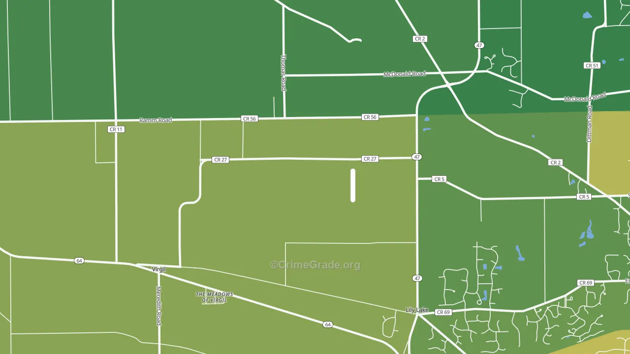 Wasco, IL Map of Vandalism Rates