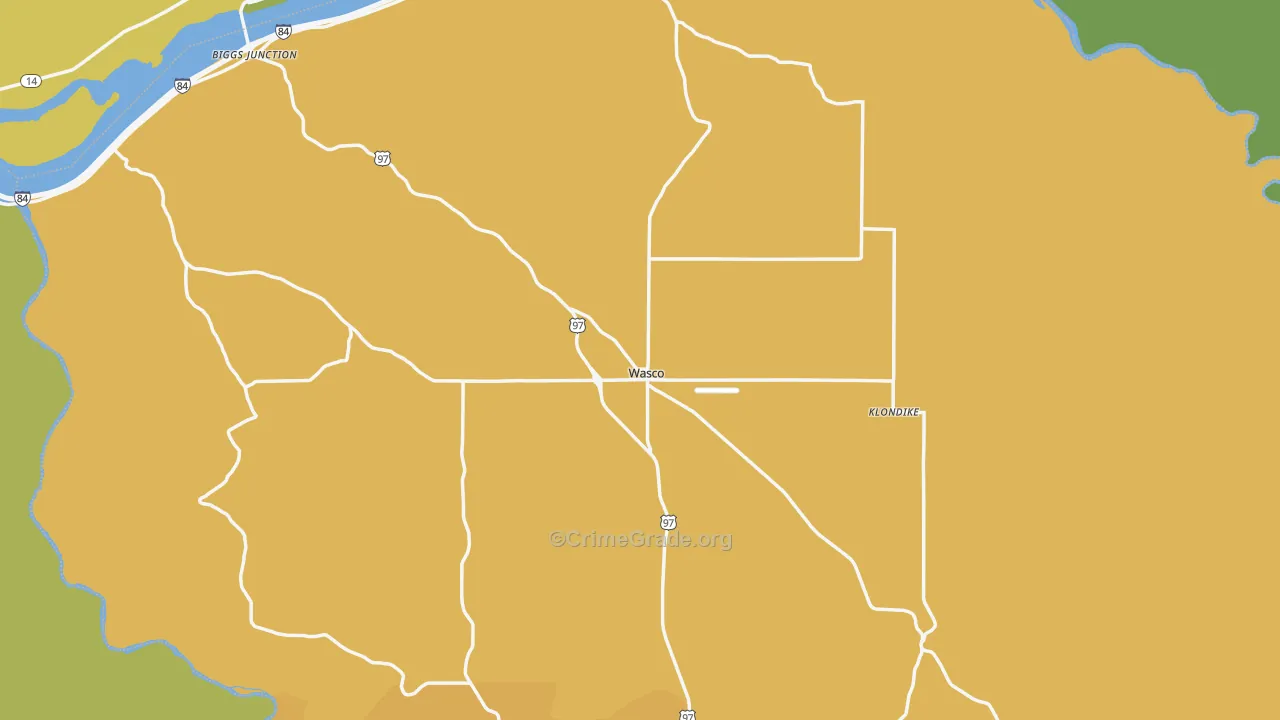 Wasco, OR Map of Vandalism Rates