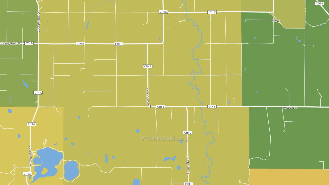 Wascott, WI Map of Vandalism Rates