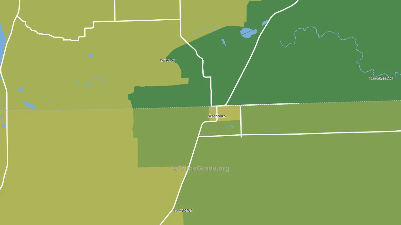 Washburn, IL Map of Vandalism Rates