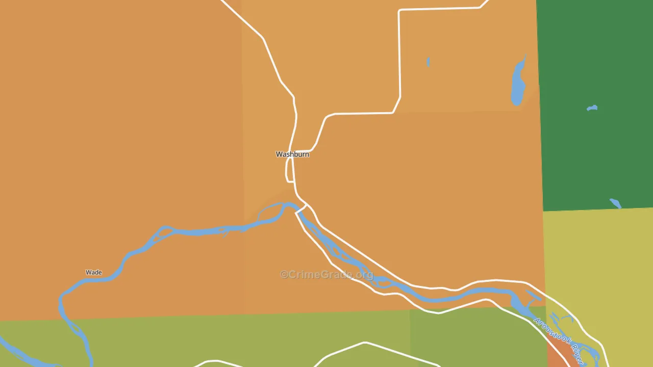 Washburn, ME Map of Vandalism Rates