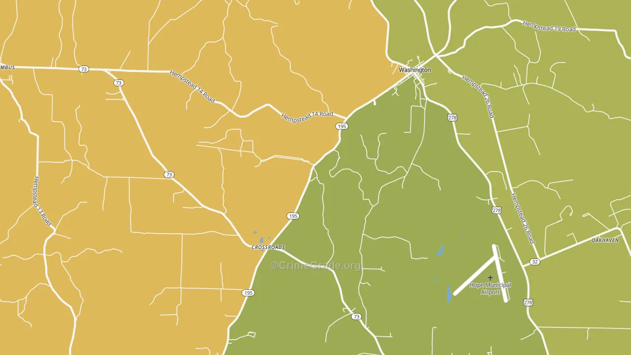 Washington, AR Map of Vandalism Rates