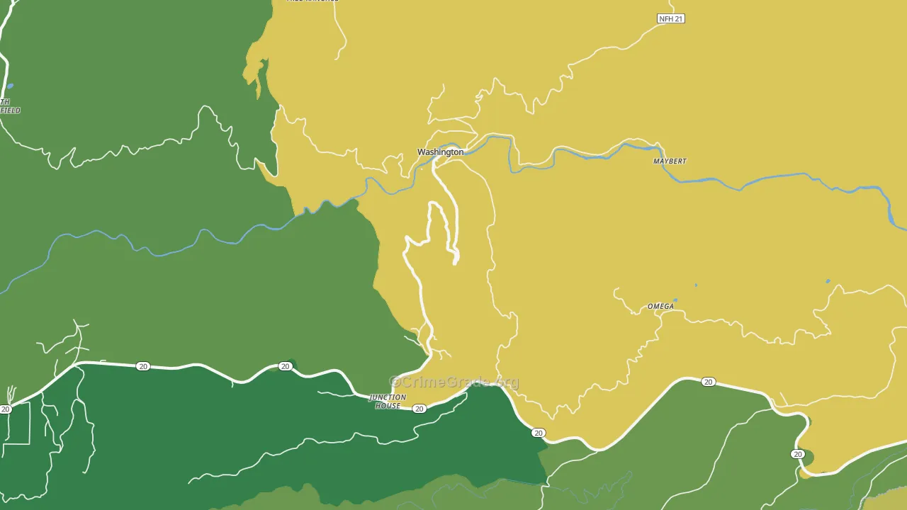 Washington, CA Map of Vandalism Rates