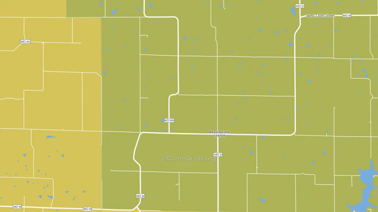 Washington Center, MO Map of Vandalism Rates