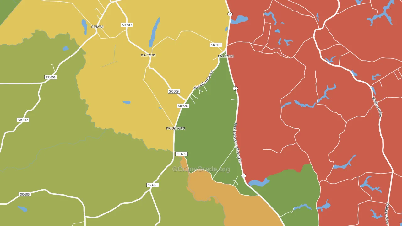 Washington Corner, VA Map of Vandalism Rates