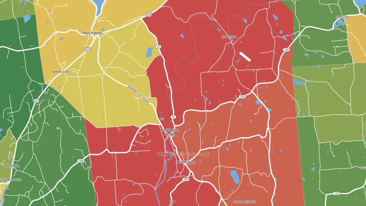 Washington Depot, CT Map of Vandalism Rates