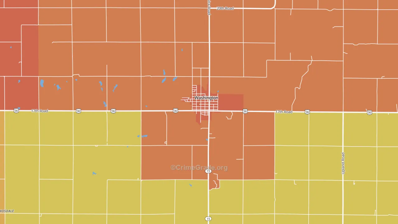 Washington, KS Map of Vandalism Rates