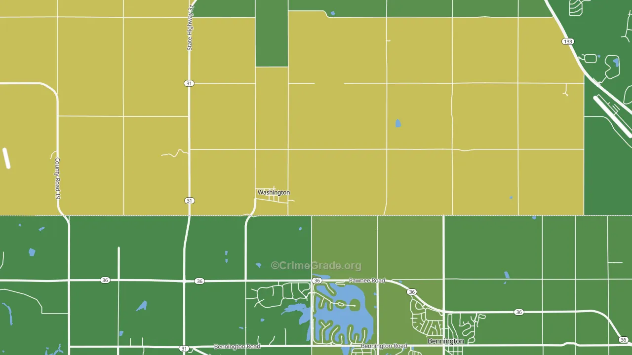 Washington, NE Map of Vandalism Rates