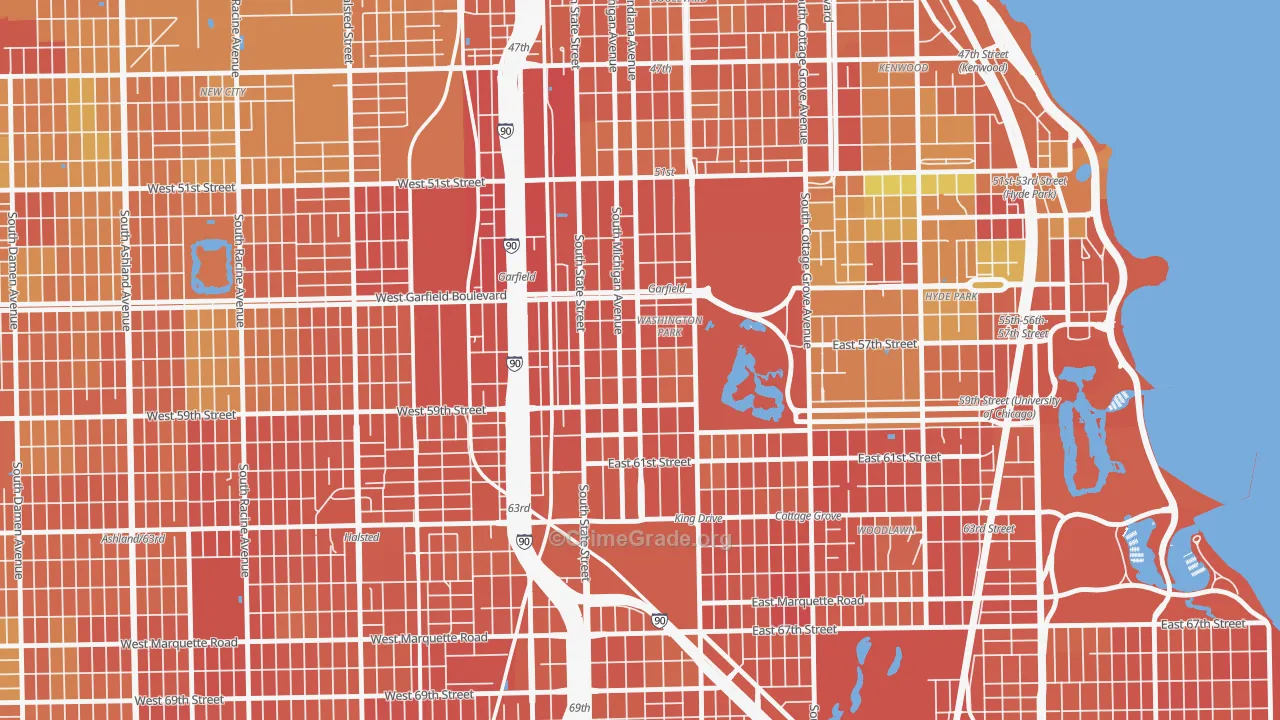 Washington Park, Chicago, IL Map of Vandalism Rates
