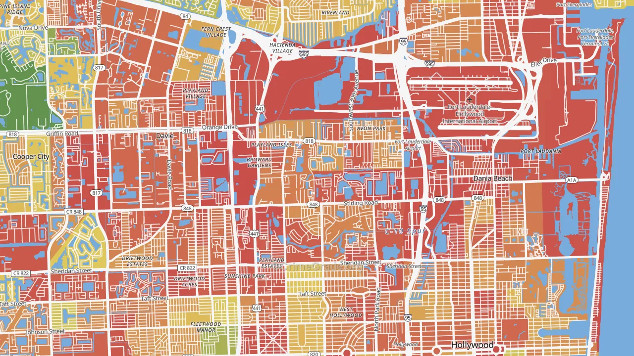 Washington Park, Hollywood, FL Map of Vandalism Rates