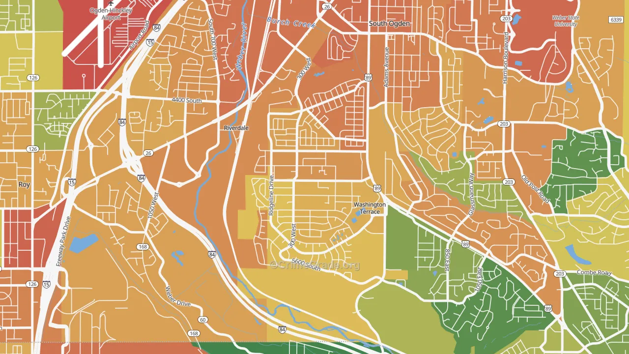Washington Terrace, UT Map of Vandalism Rates