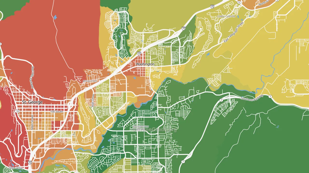 Washington, UT Map of Vandalism Rates