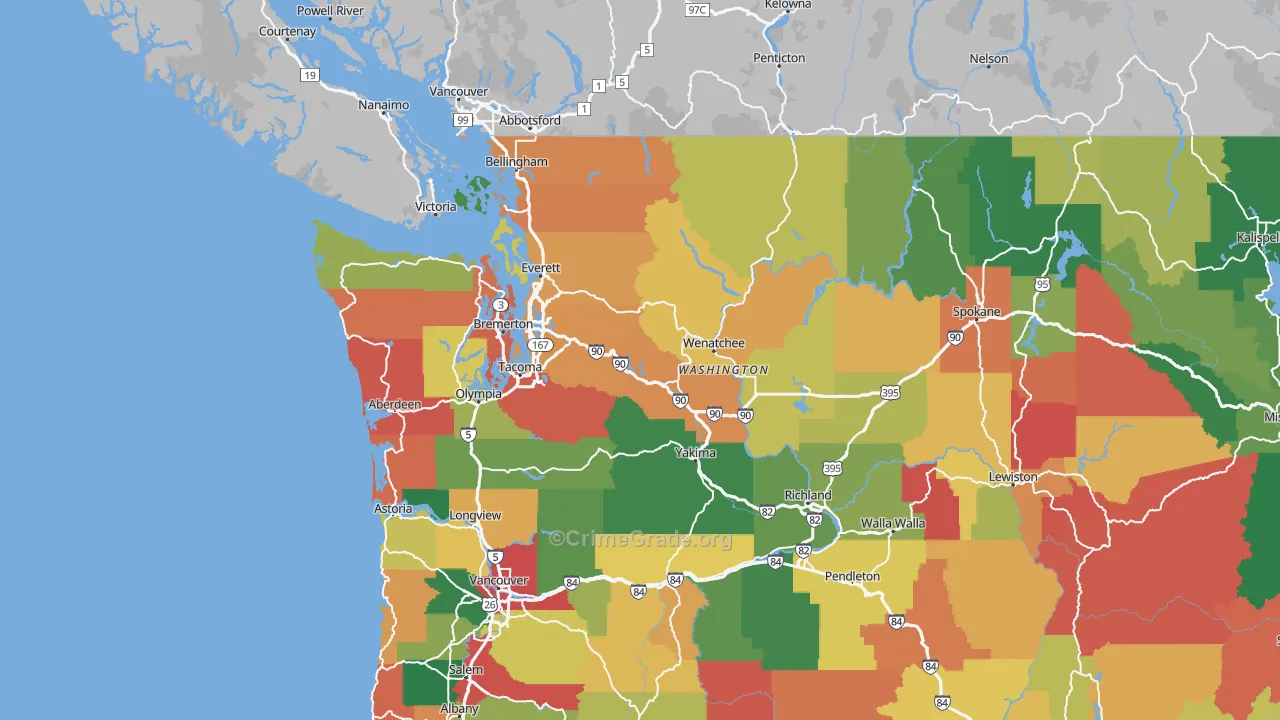 Washington Map of Vandalism Rates