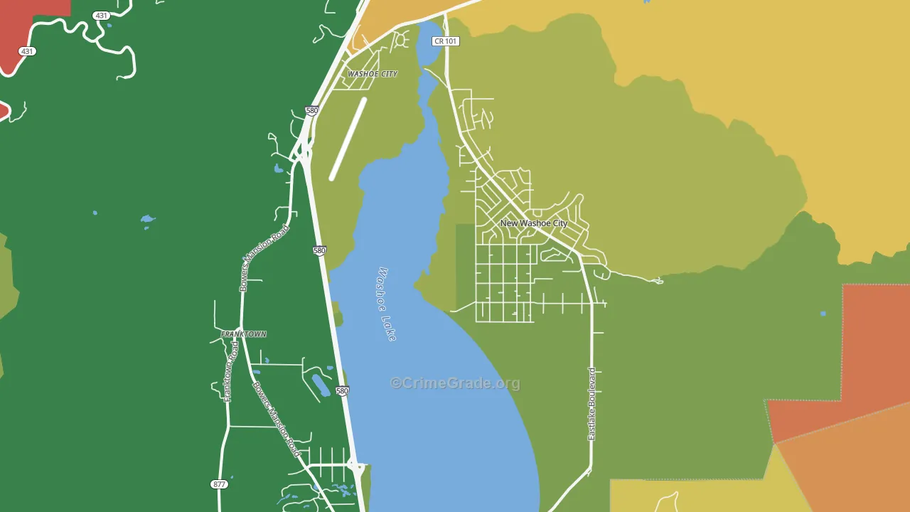 Washoe Valley, NV Map of Vandalism Rates