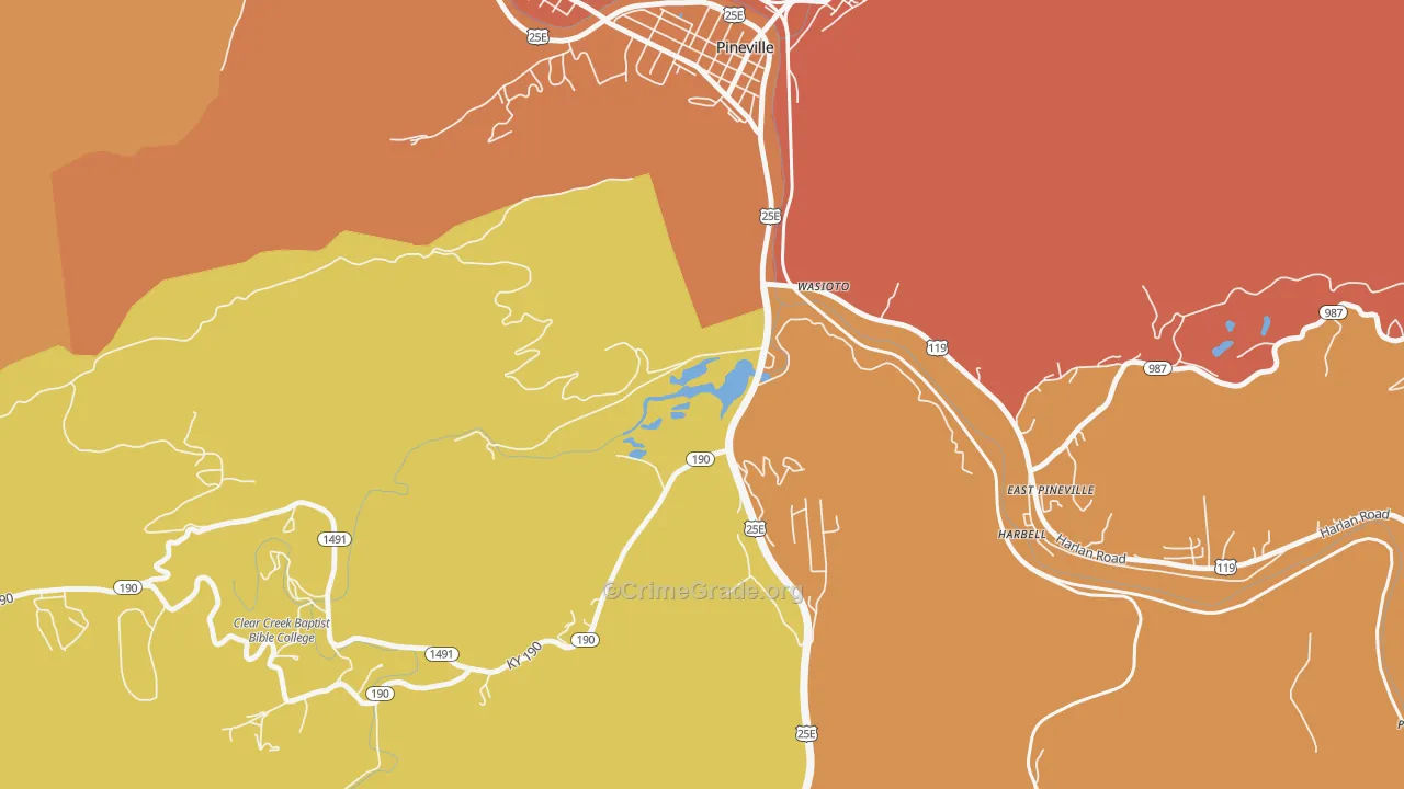 Wasioto, KY Map of Vandalism Rates