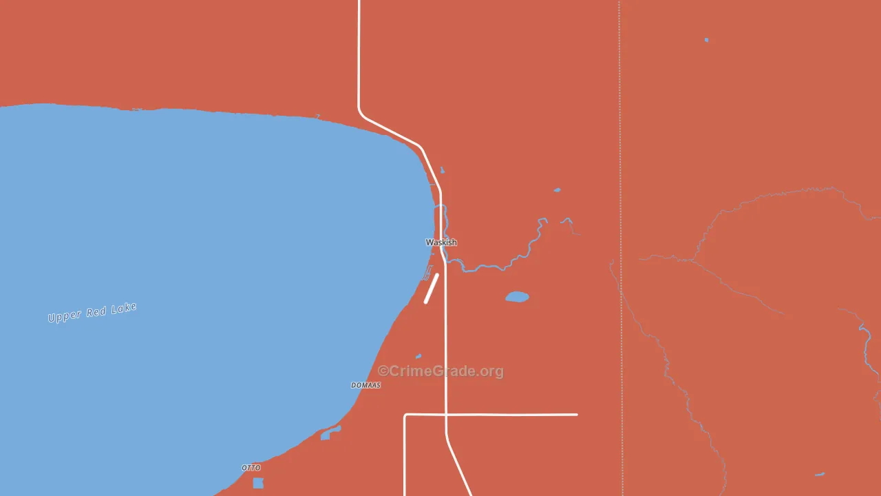Waskish, MN Map of Vandalism Rates