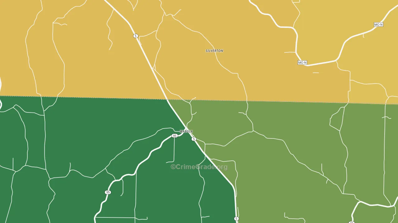 Wasola, MO Map of Vandalism Rates