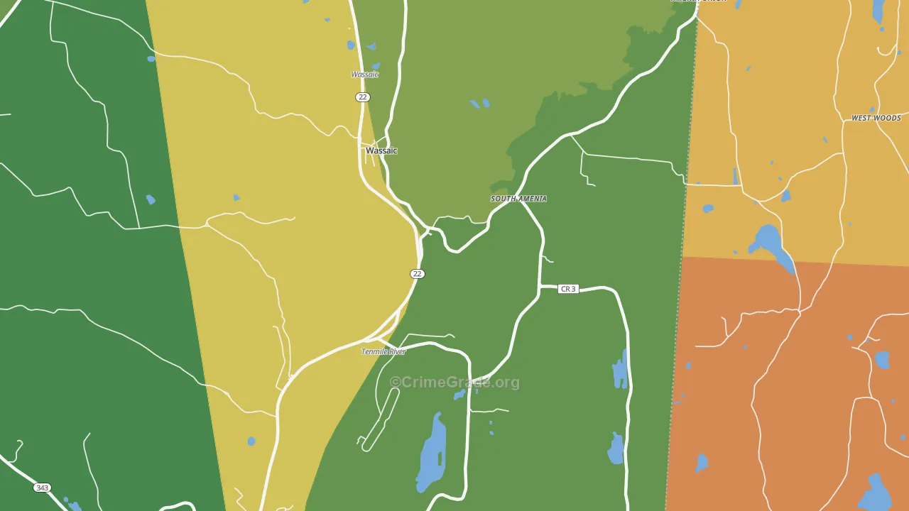 Wassaic, NY Map of Vandalism Rates