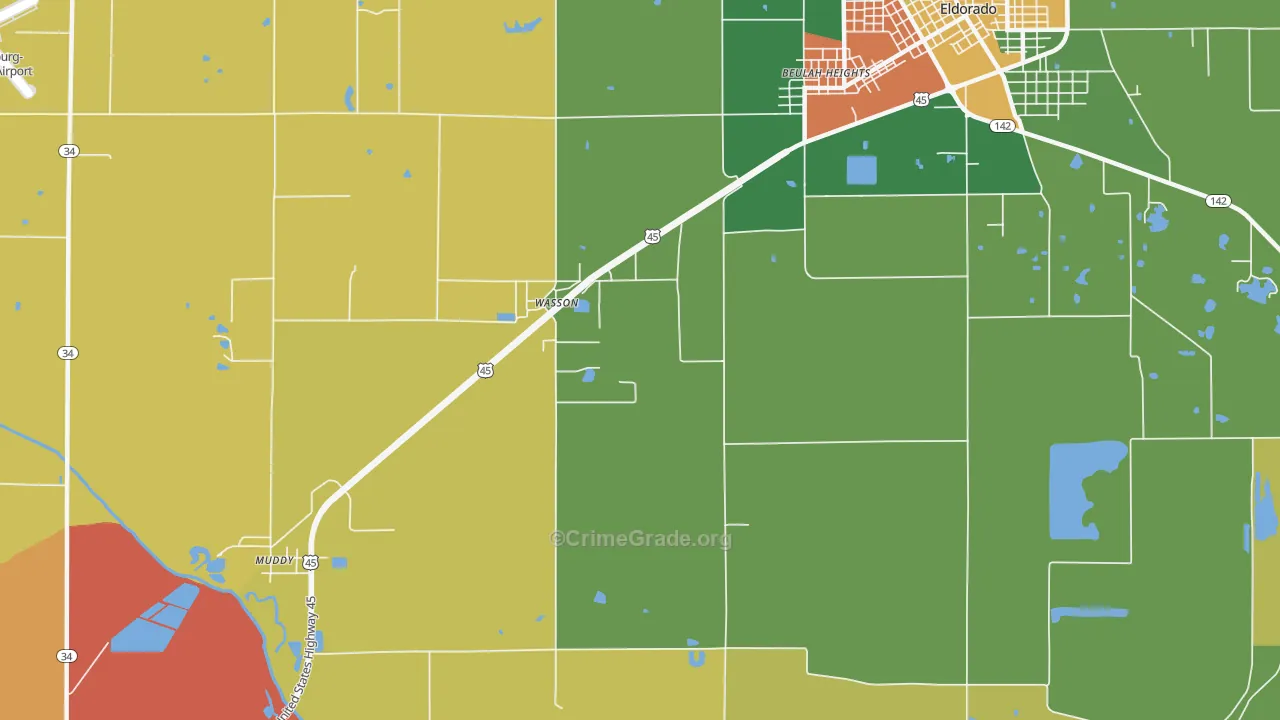 Wasson, IL Map of Vandalism Rates