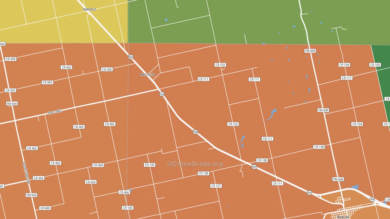 Wastella, TX Map of Vandalism Rates