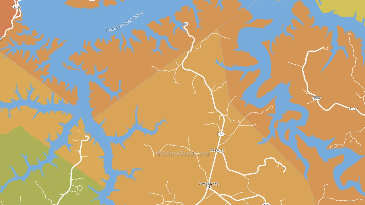 Watauga, KY Map of Vandalism Rates