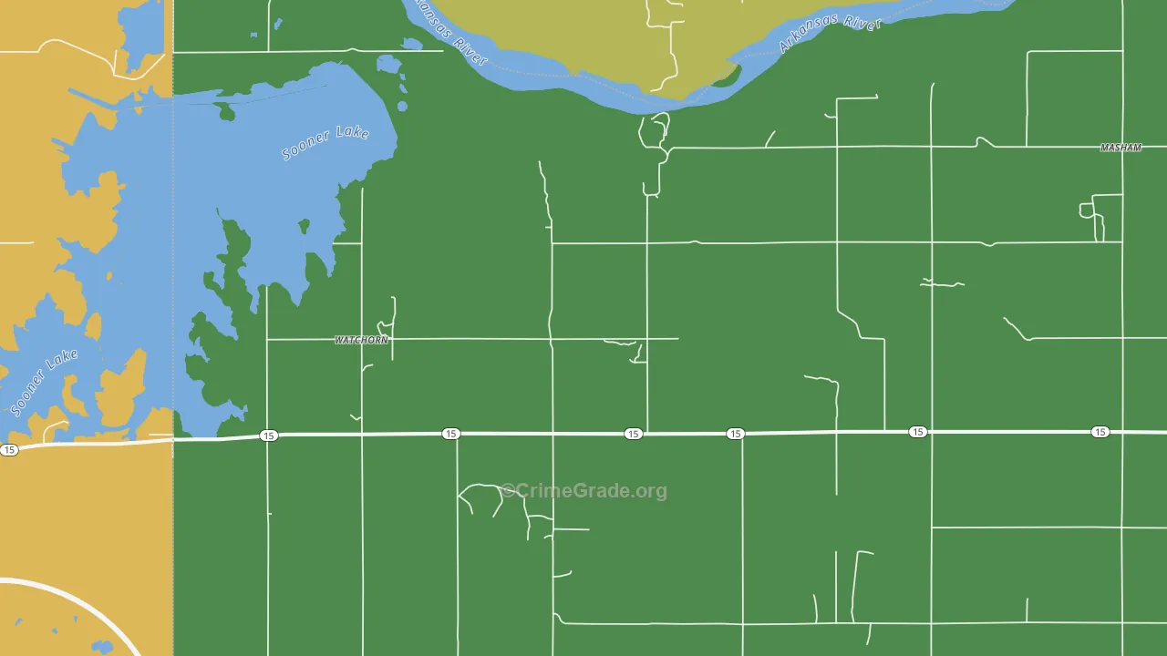 Watchorn, OK Map of Vandalism Rates