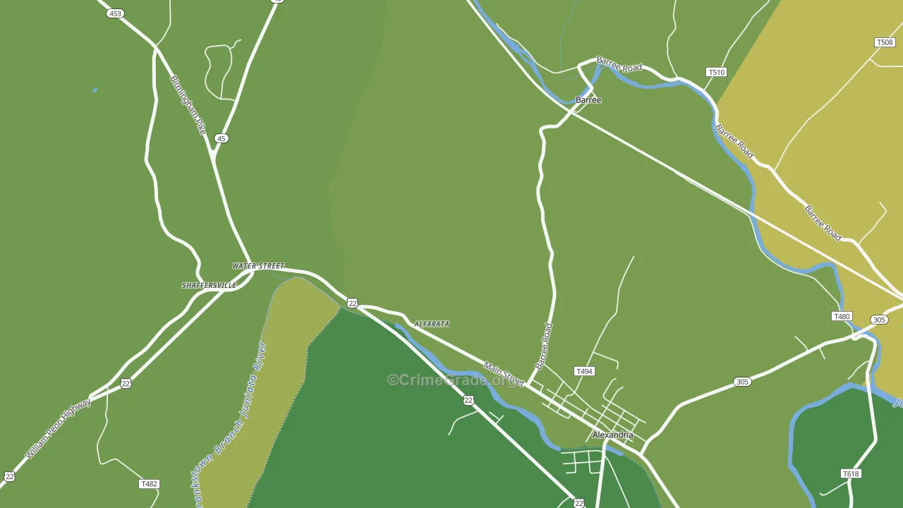 Water Street, PA Map of Vandalism Rates