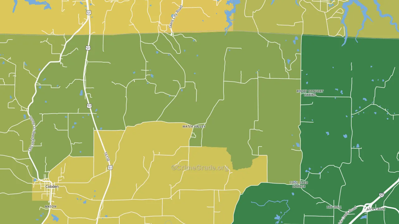 Water Valley, IL Map of Vandalism Rates
