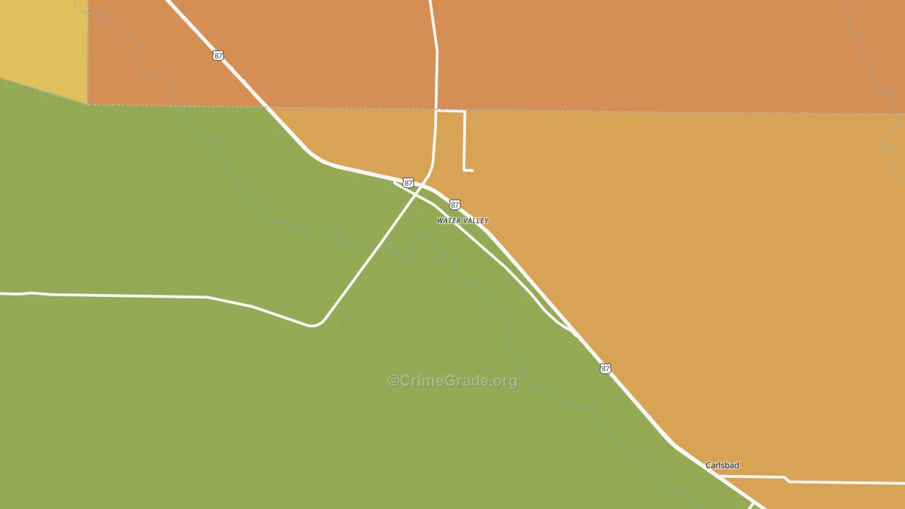 Water Valley, TX Map of Vandalism Rates