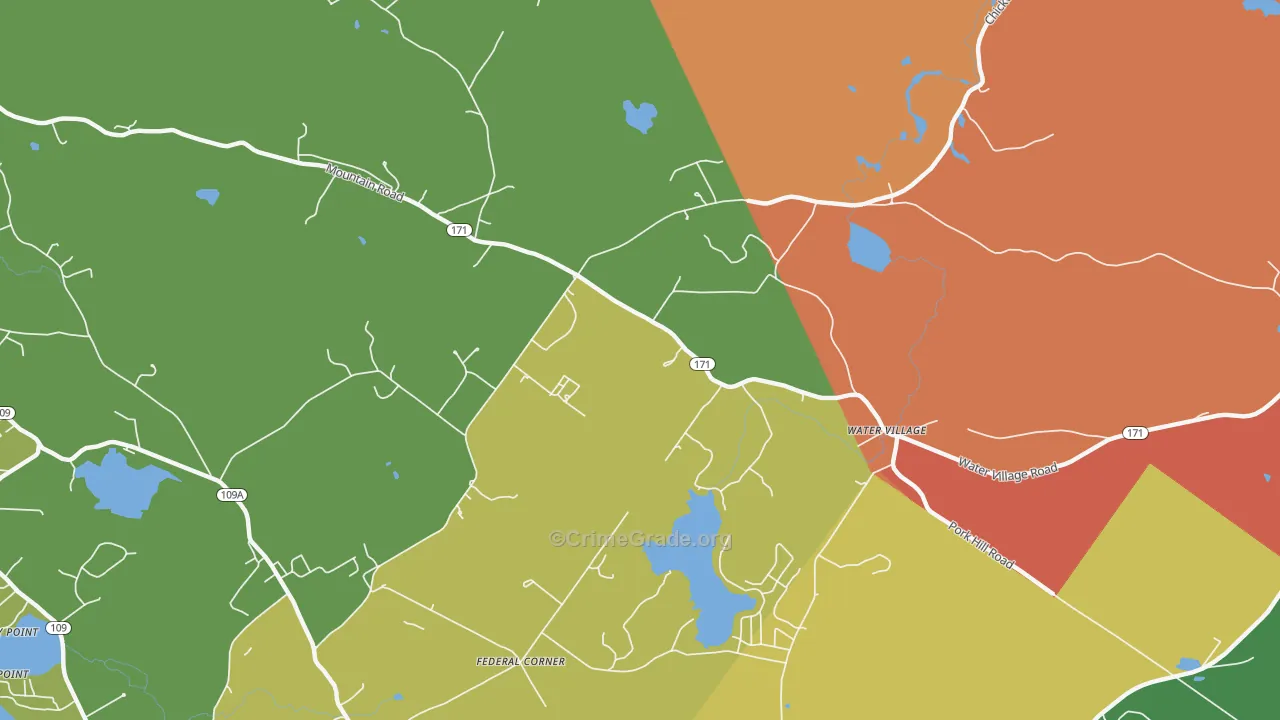 Water Village, NH Map of Vandalism Rates