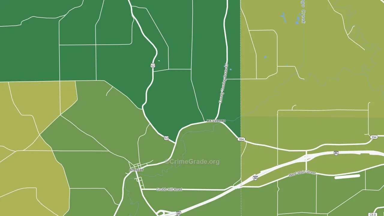 Waterboro, NY Map of Vandalism Rates