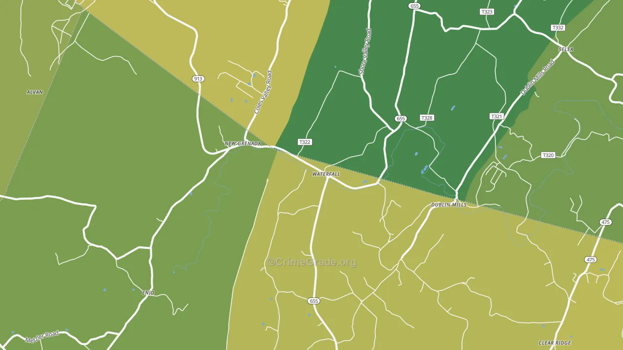 Waterfall, PA Map of Vandalism Rates