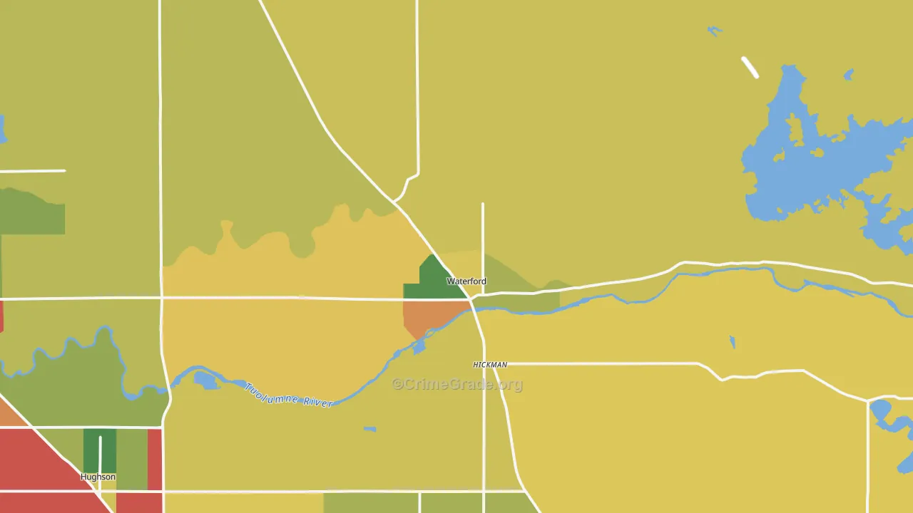 Waterford, CA Map of Vandalism Rates