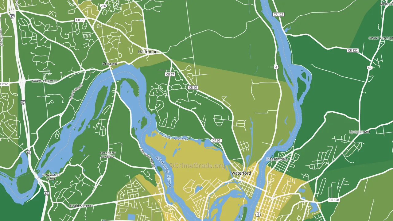Waterford, NY Map of Vandalism Rates