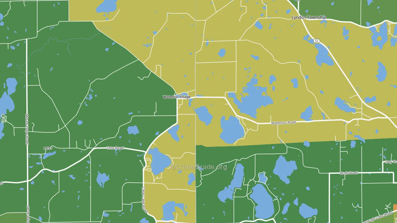 Waterloo, MI Map of Vandalism Rates