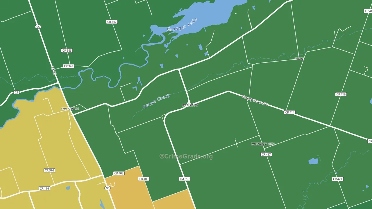 Waterloo, TX Map of Vandalism Rates