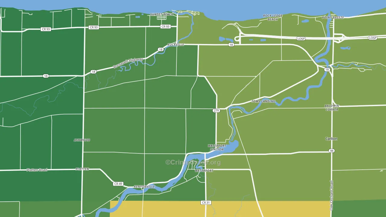 Waterport, NY Map of Vandalism Rates
