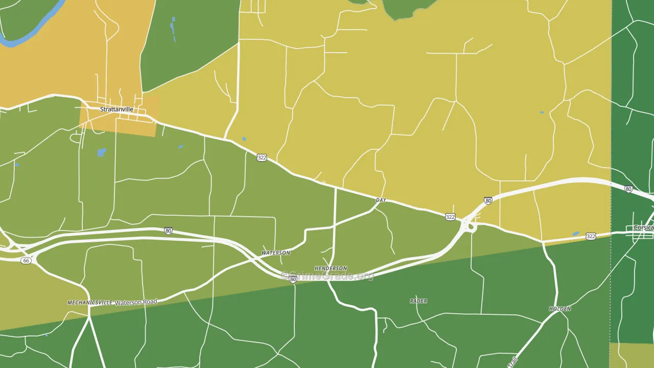 Waterson, PA Map of Vandalism Rates